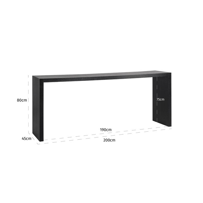 Wandtafel Oakura (Zwart)