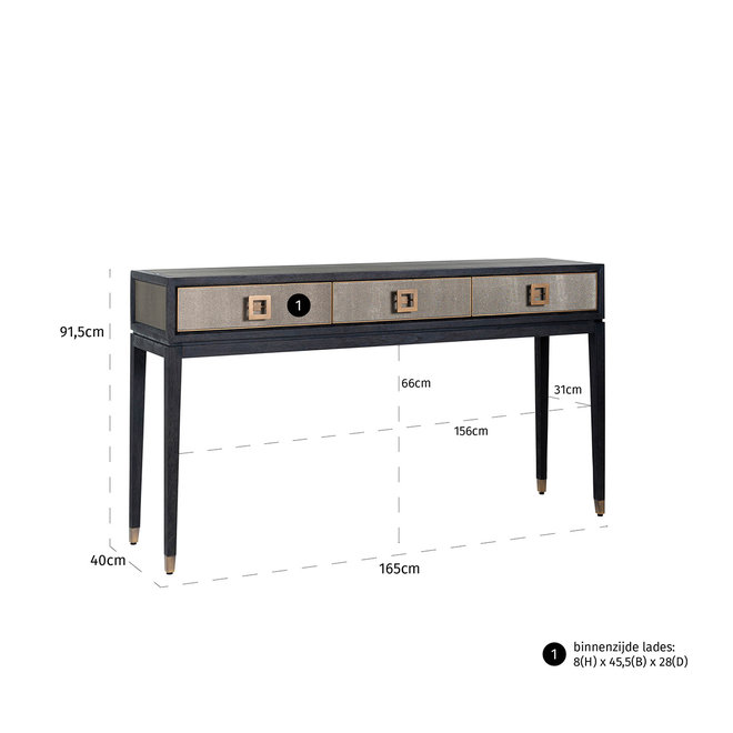 Wandtafel Bloomingville 3-laden shagreen (Goud)