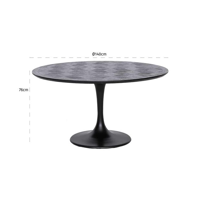 Eettafel Blax Rond Ø140 (Zwart)