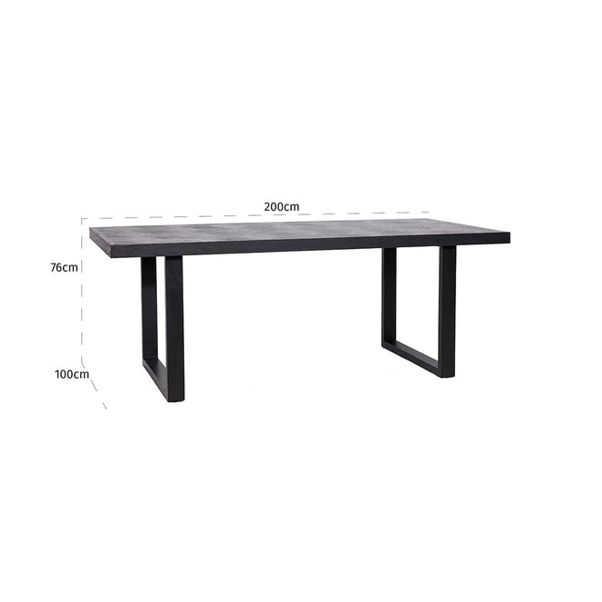 Eettafel Blax 200x100 (Zwart)