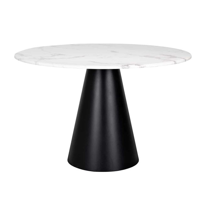 Eettafel Degas rond 120Ø faux marmer (White)