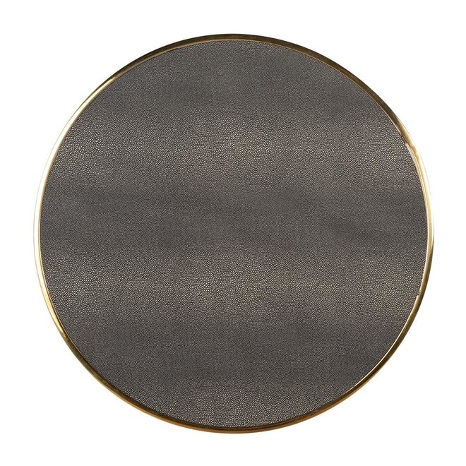 Bijzettafel Calesta set van 3 rond shagreen look (Goud)