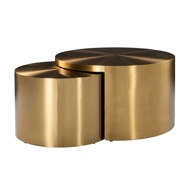 Salontafel Big &amp; Rich set van 2 brushed gold (Brushed Gold)