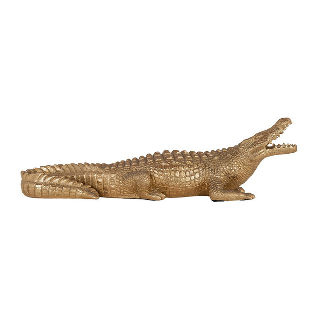 Crocodile deco object medium (Goud)