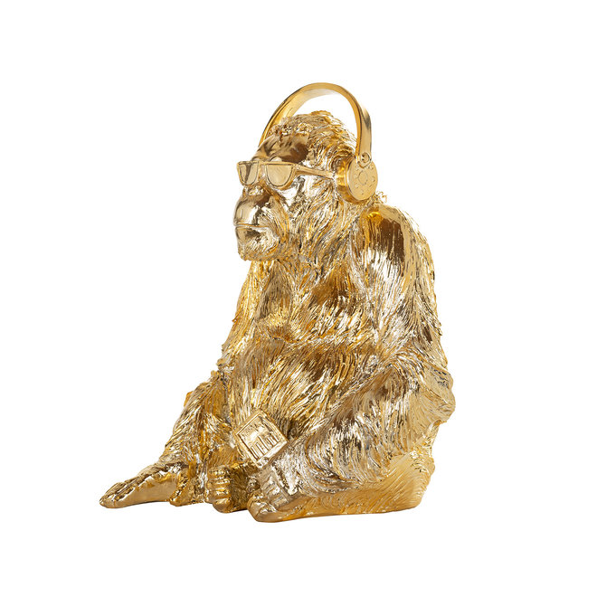 Gorilla music deco object gold (Goud)