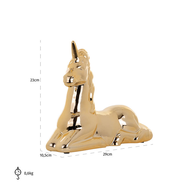 Unicorn deco object goud (Goud)