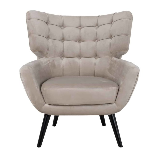 Fauteuil Emily Khaki velvet Fire Retardant (Quartz Khaki 903)