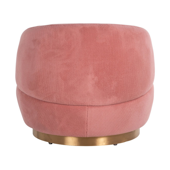 Draaifauteuil Teddy Pink teddy / Brushed gold ()