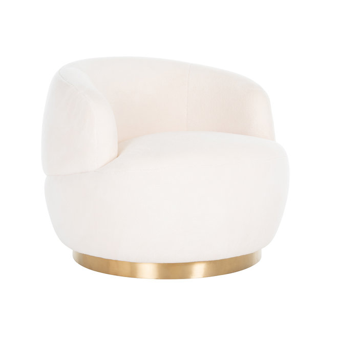 Draaifauteuil Teddy white furry (Himalaya 900 white furry)