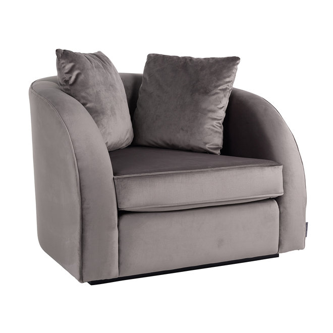 Fauteuil Darwin met 2 kussens Stone Velvet (Quartz Stone 101)