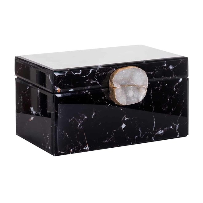 Juwelen box Maeve zwart marmer look (Zwart)