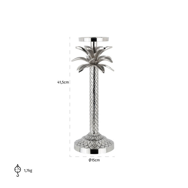 Kandelaar Ostin palm small (Zilver)