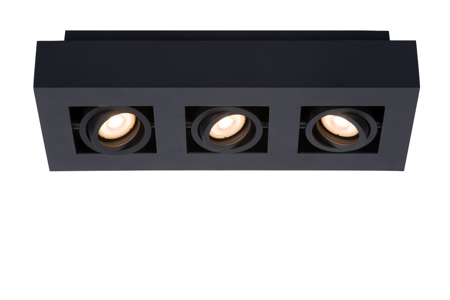 Lucide Xirax - Plafondspot LED Dim to warm GU10 3x5W 2200K/3000K Zwart