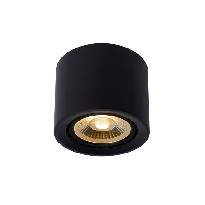 Lucide Fedler - Plafondspot Ø 12 cm LED Dim to warm GU10 1x12W 2200K/3000K Zwart