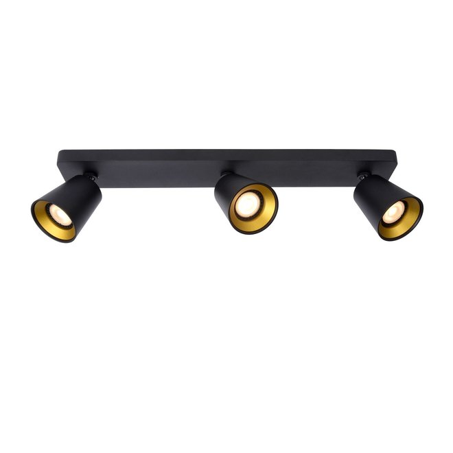 Lucide Turnon - Plafondspot LED Dim to warm GU10 3x5W 2200K/3000K Zwart