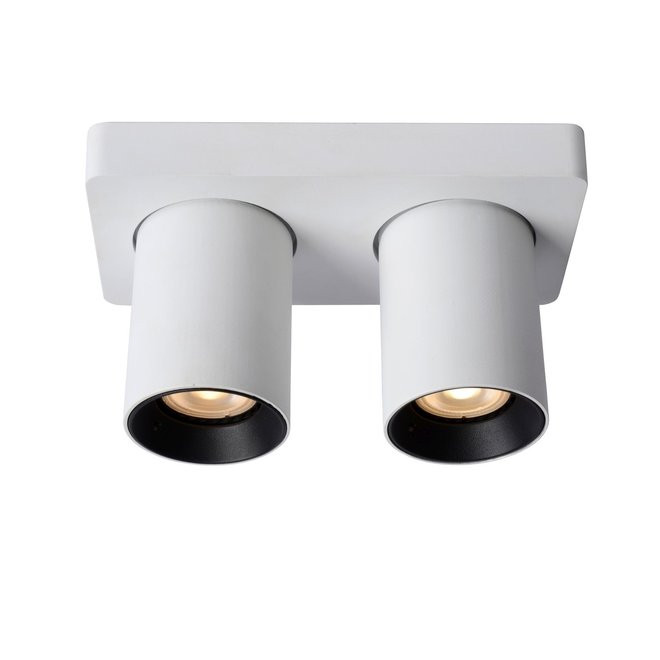 Lucide Nigel - Plafondspot LED Dim to warm GU10 2x5W 2200K/3000K Wit