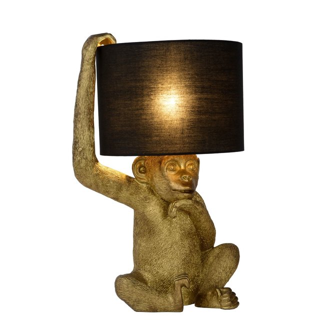 Lucide Extravaganza Chimp - Tafellamp Ø 30 cm 1xE14 Zwart