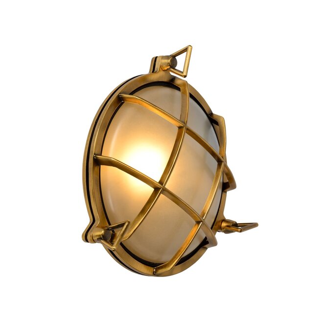 Lucide Dudley - Wandlamp Buiten Ø 25 cm 1xE27 IP65 Mat Goud / Messing