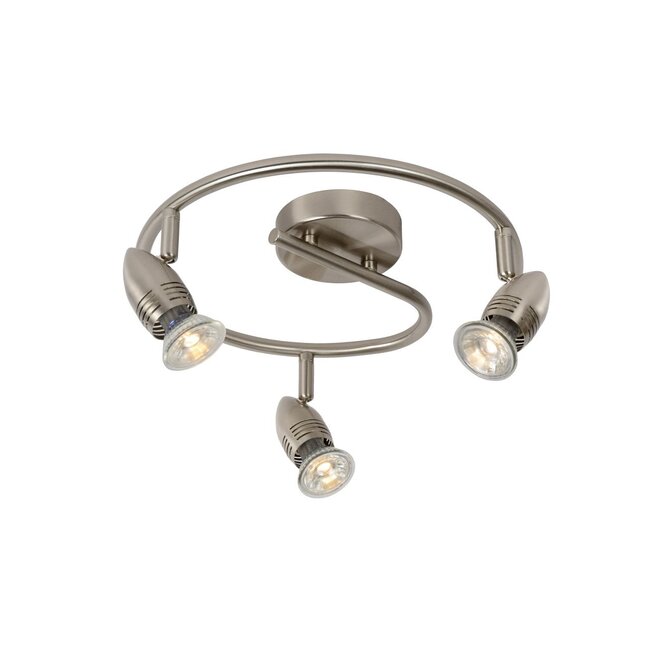 Lucide Caro-led - Plafondspot Ø 31 cm LED GU10 3x5W 2700K Mat chroom