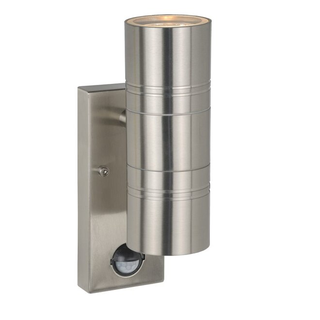 Lucide Arne-led - Wandspot Buiten Ø 6,3 cm LED GU10 2x5W 2700K IP44 Mat chroom