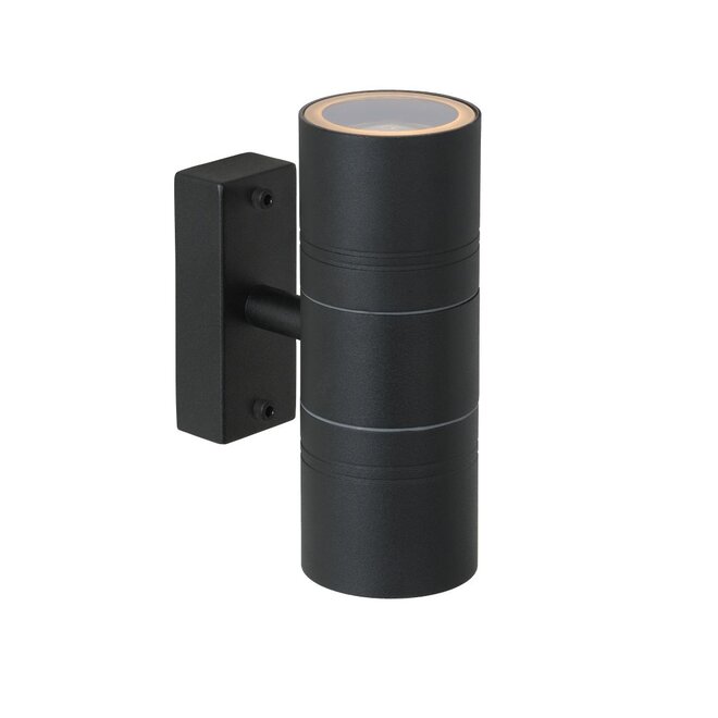 Lucide Arne-led - Wandspot Buiten Ø 6,3 cm LED GU10 2x5W 2700K IP44 Zwart