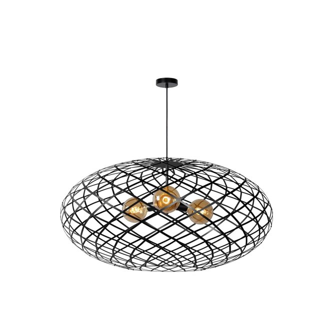 Lucide Wolfram - Hanglamp Ø 100 cm 3xE27 Zwart