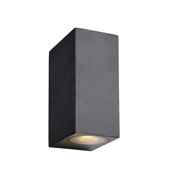 Lucide Zora-led - Wandspot Buiten LED Dimb. GU10 2x5W 3000K IP44 Zwart