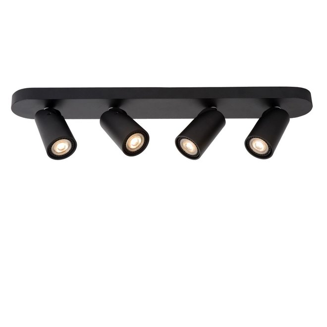 Lucide Xyrus - Plafondspot LED Dim to warm GU10 4x5W 2200K/3000K Zwart