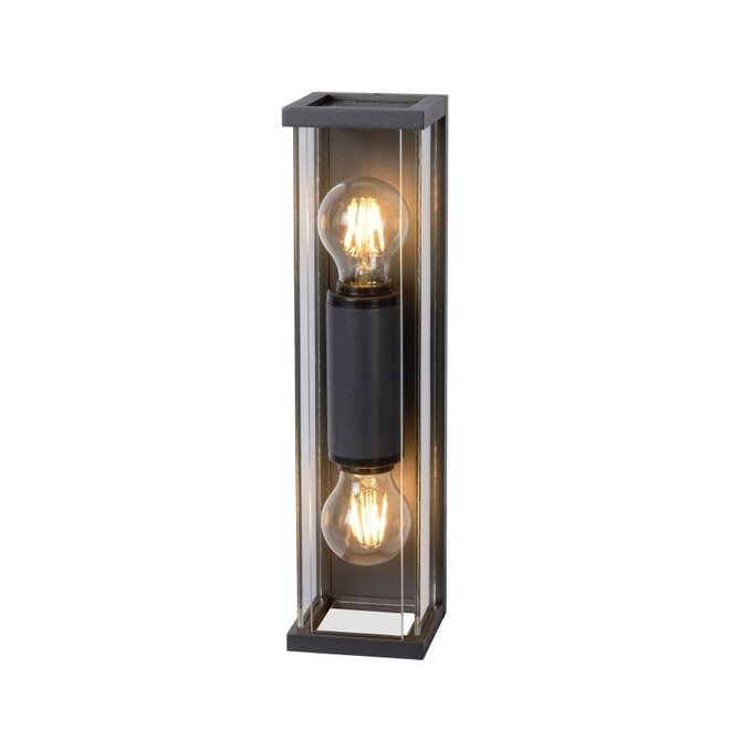 Lucide Claire Mini - Wandlamp Buiten 2xE27 IP54 Antraciet