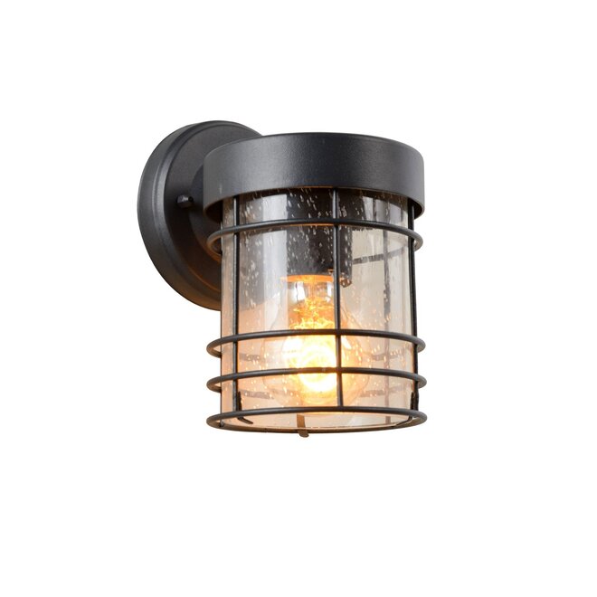 Lucide Keppel - Wandlamp Buiten 1xE27 IP23 Zwart