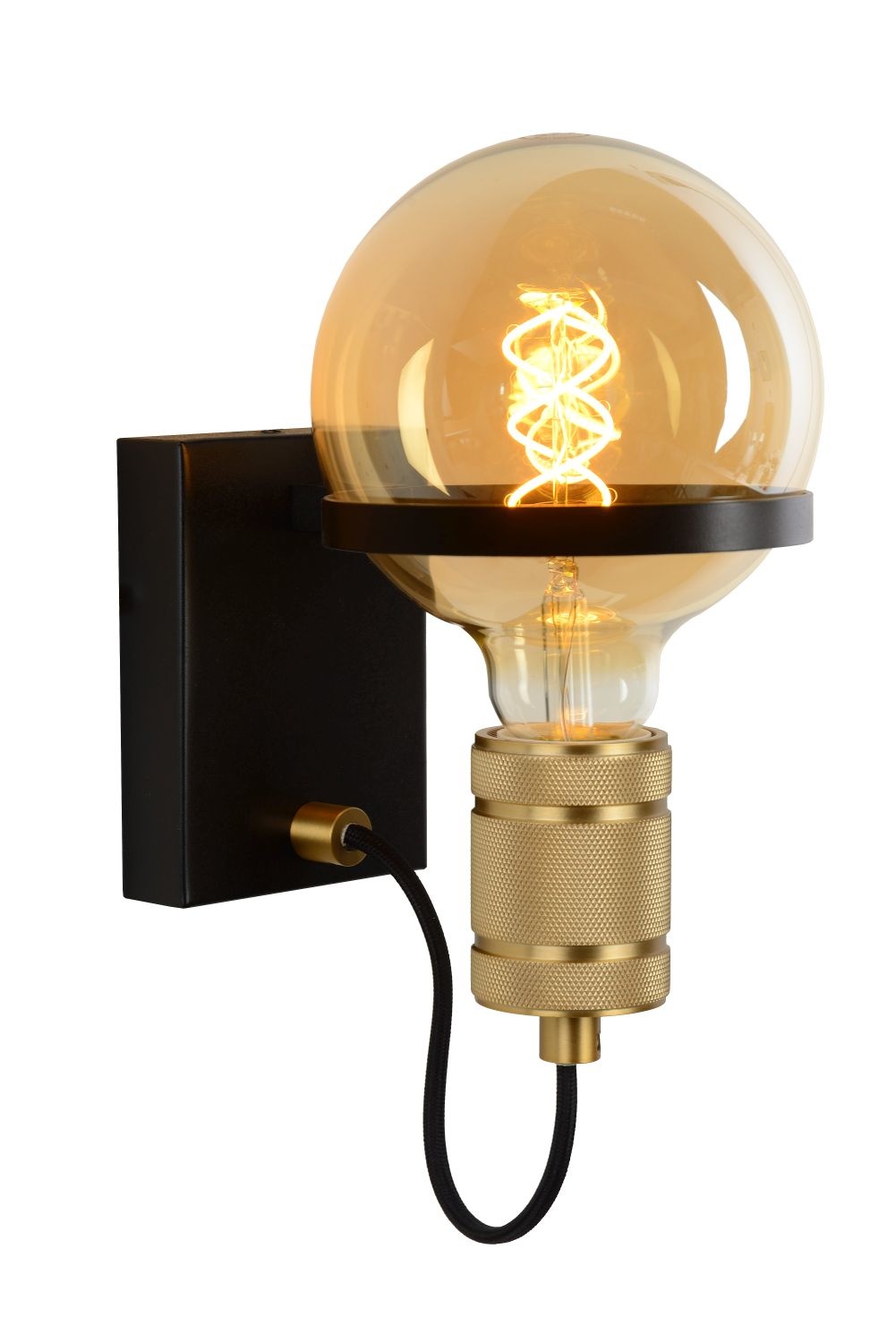 Lucide Ottelien - Wandlamp Ø 17,7 cm 1xE27 Zwart