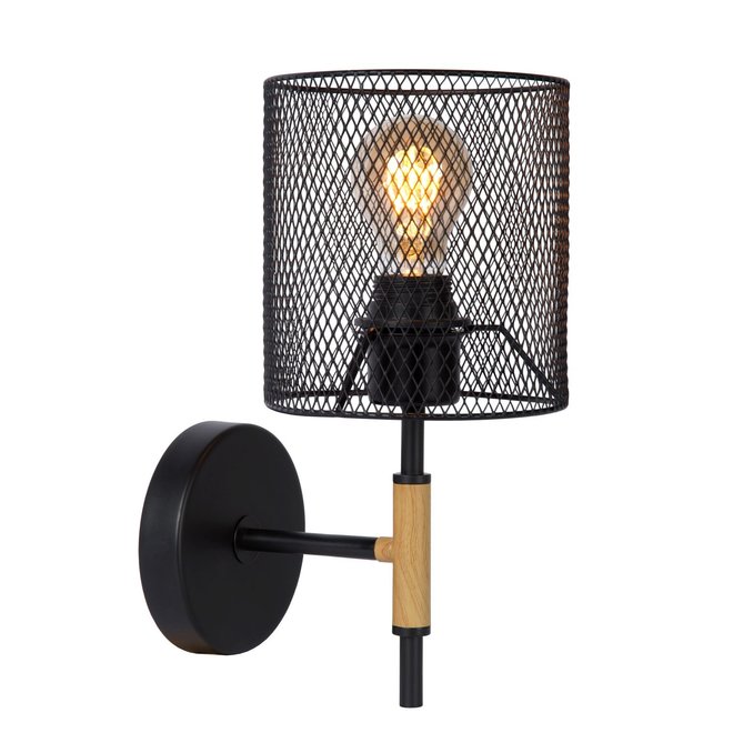 Lucide Baskett - Wandlamp 1xE27 Zwart