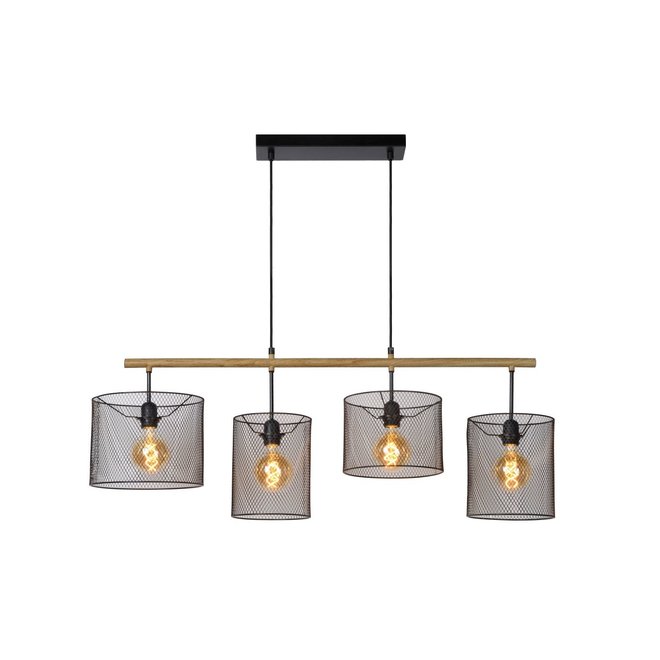 Lucide Baskett - Hanglamp 4xE27 Zwart