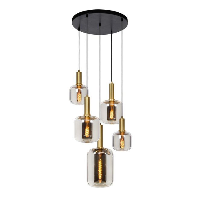 Lucide Joanet - Hanglamp Ø 71 cm 5xE27 Fumé