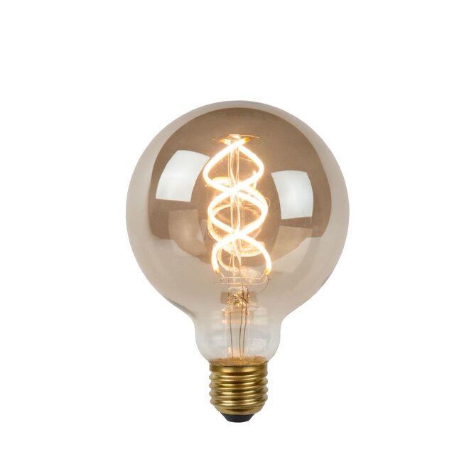 Lucide Step Dim Bulb - Filament lamp Ø 9,5 cm LED Dimb. E27 1x5W 2200K 3 StepDim Fumé