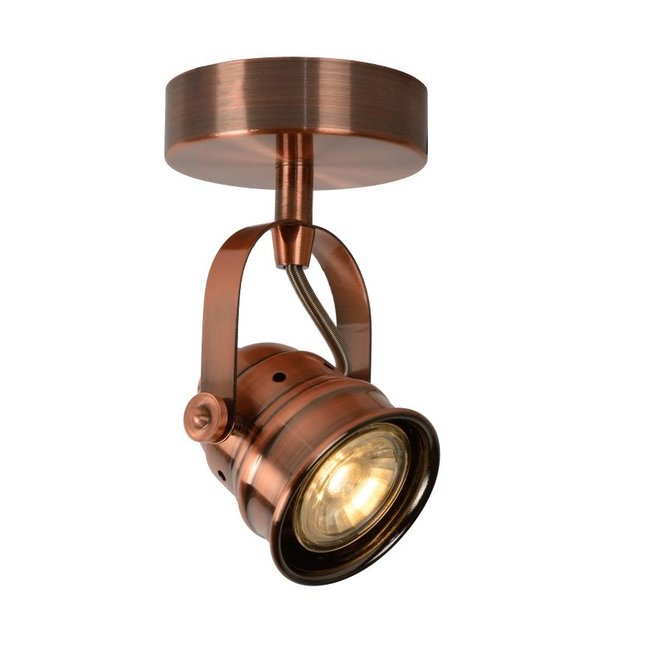 Lucide Cigal - Plafondspot Ø 9 cm LED GU10 1x5W 2700K Koper