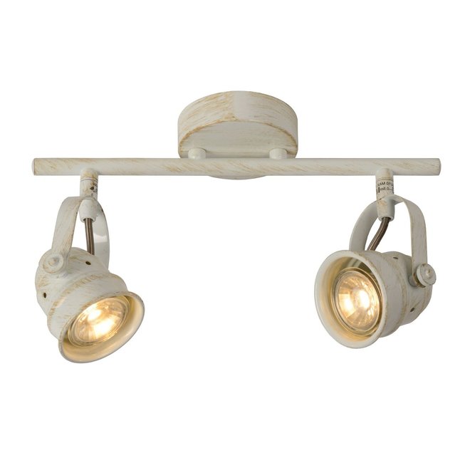 Lucide Cigal - Plafondspot Ø 9 cm LED GU10 2x5W 2700K Antiek wit
