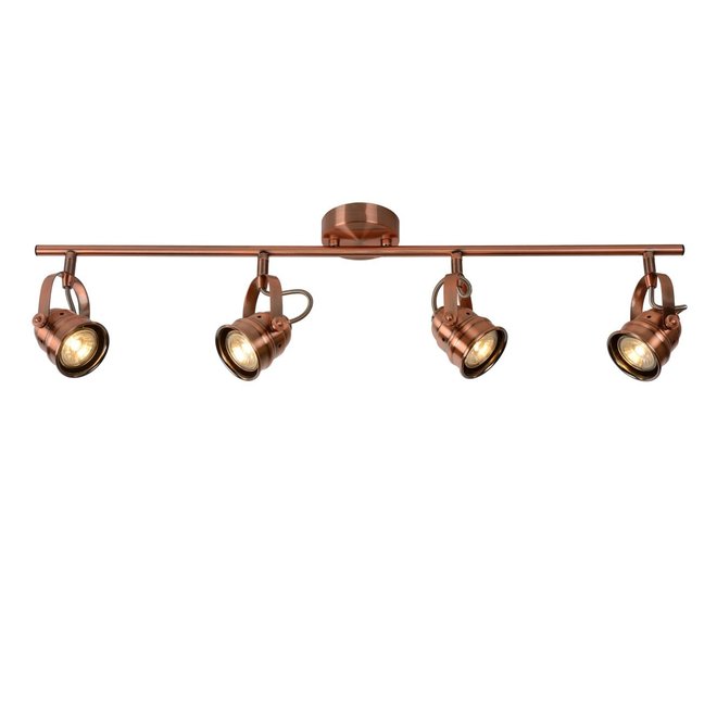 Lucide Cigal - Plafondspot Ø 9 cm LED GU10 4x5W 2700K Koper