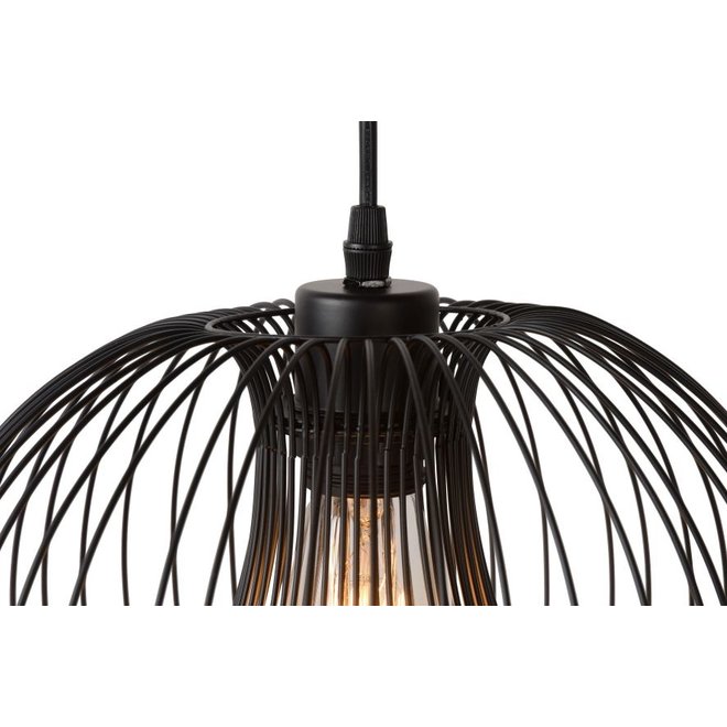 Lucide Vinti - Hanglamp Ø 30 cm 1xE27 Zwart