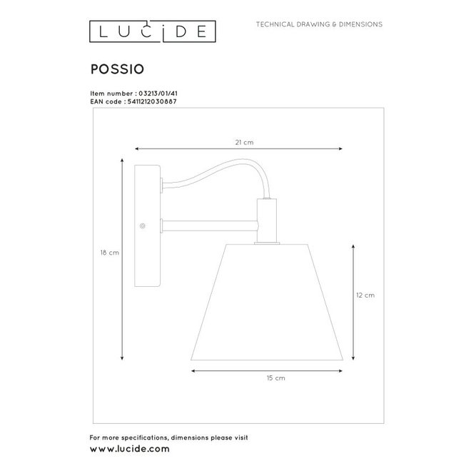 Lucide Possio - Wandlamp 1xE14 Taupe