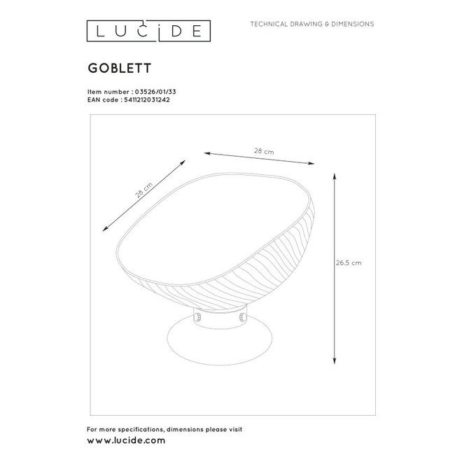 Lucide Extravaganza Goblett - Tafellamp 1xE27 Groen