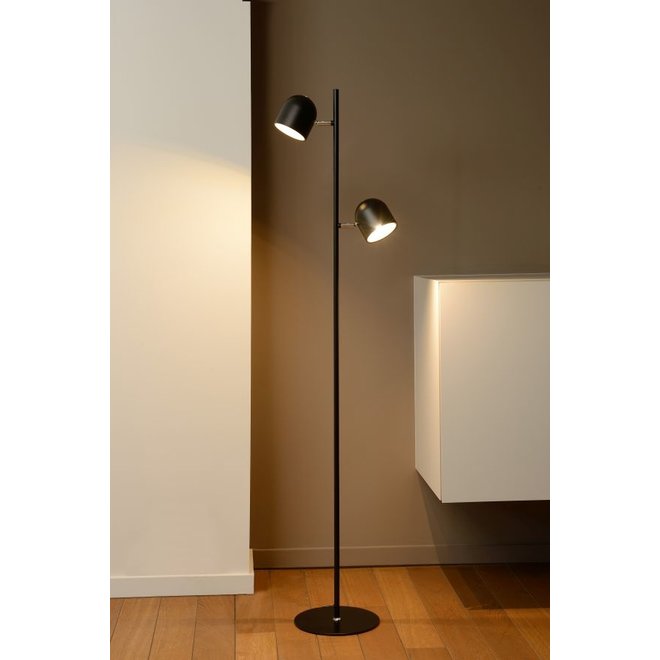 Lucide Skanska - Vloerlamp LED Dimb. 2x5W 2700K Zwart