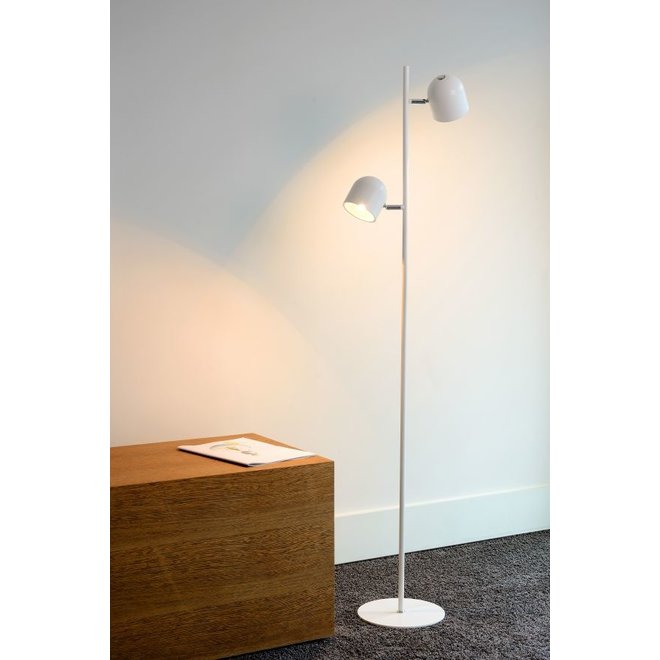 Lucide Skanska - Vloerlamp LED Dimb. 2x5W 2700K Wit