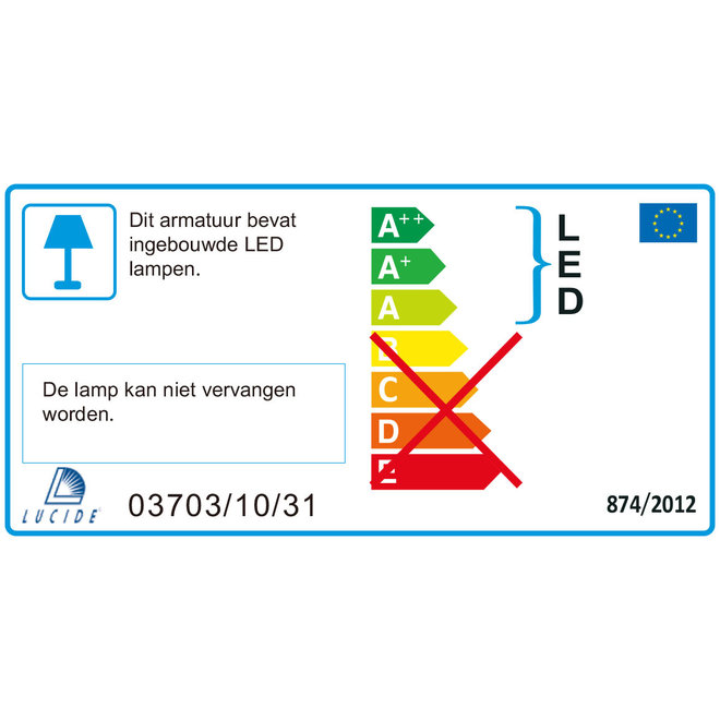 Lucide Skanska - Vloerlamp LED Dimb. 2x5W 2700K Wit