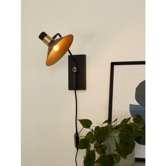 Lucide Pepijn - Wandlamp 1xE14 3 StepDim Zwart