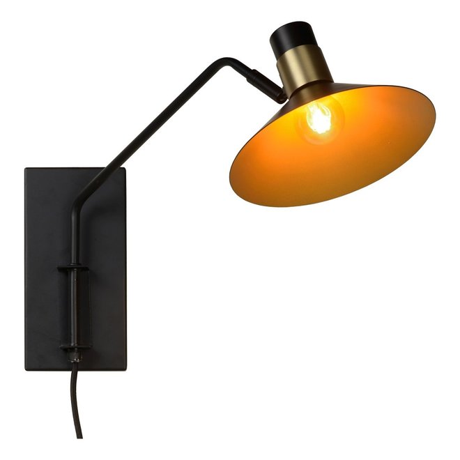 Lucide Pepijn - Wandlamp 1xE14 3 StepDim Zwart