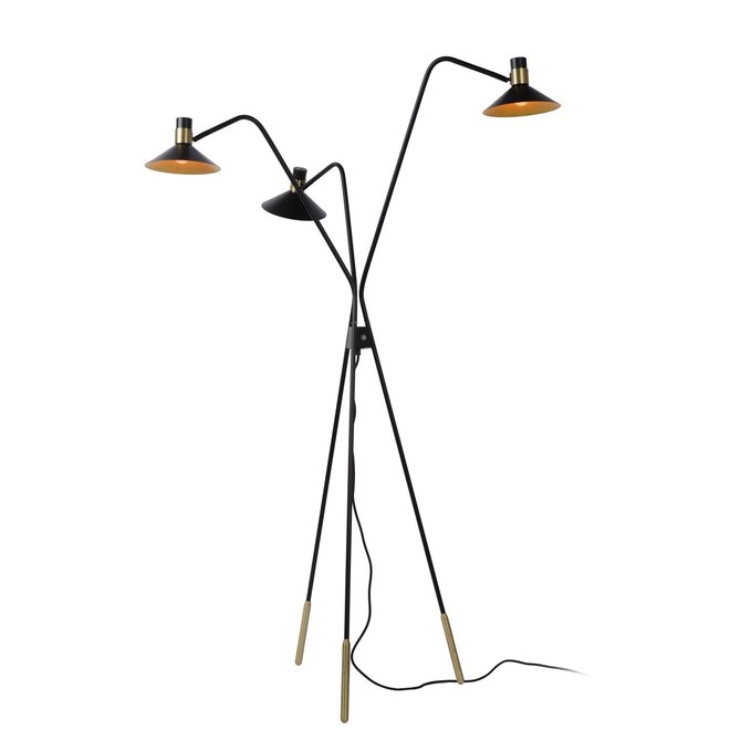 Lucide Pepijn - Vloerlamp 3xE14 3 StepDim Zwart