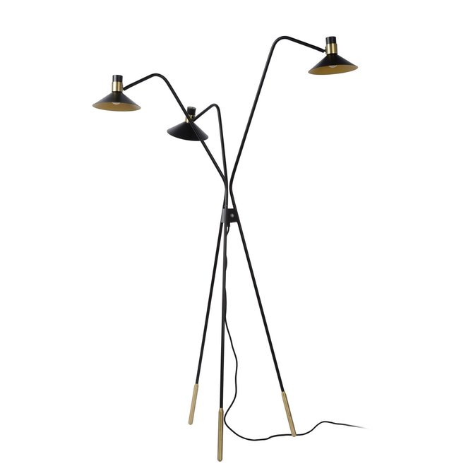 Lucide Pepijn - Vloerlamp 3xE14 3 StepDim Zwart