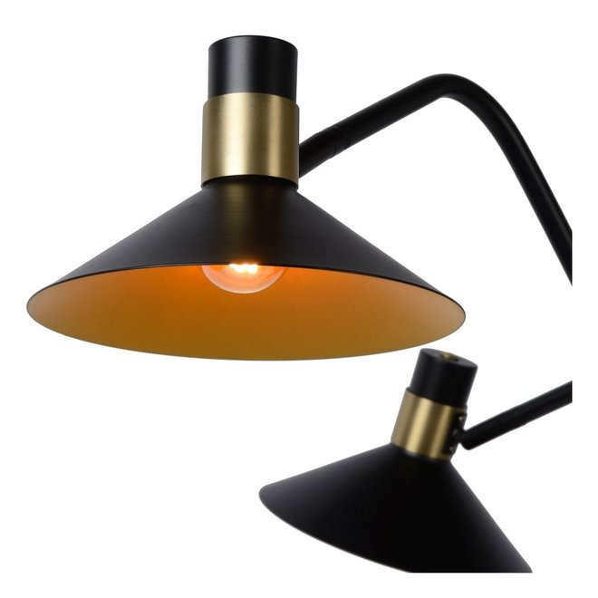 Lucide Pepijn - Vloerlamp 3xE14 3 StepDim Zwart