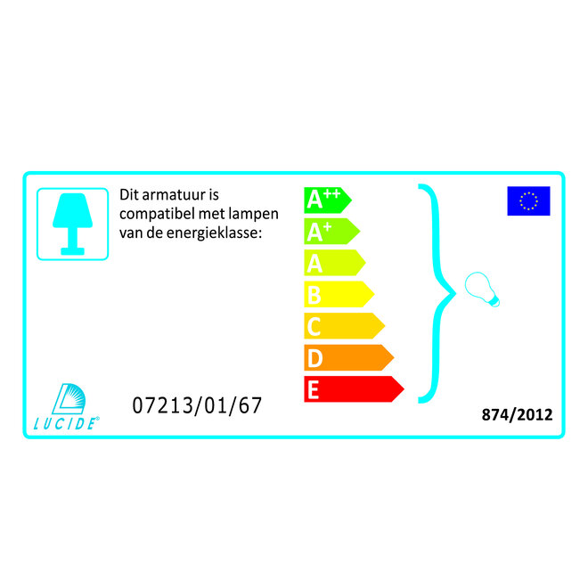 Lucide Albastro - Wandlamp 1xE27 Albast